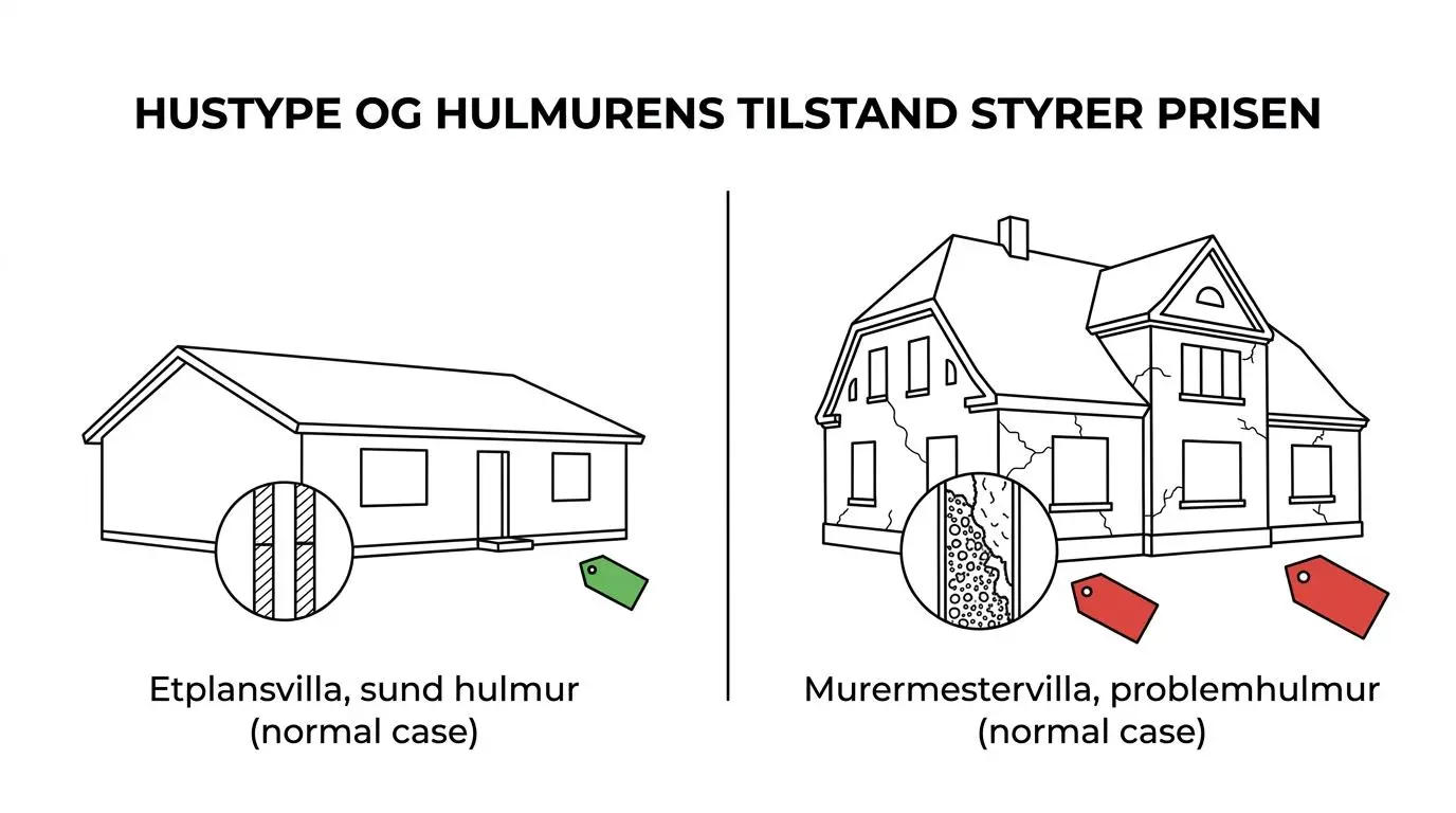 5 ting der afgør prisen på hulmursisolering